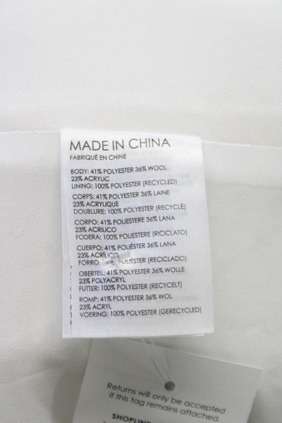 Club Monaco Women Ivory Basic Jacket Button Closure Polyester Size S