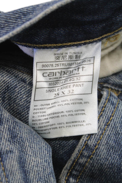 Carhartt Mens Straight Jeans Blue High Rise Cotton Inseam 31 Size 28