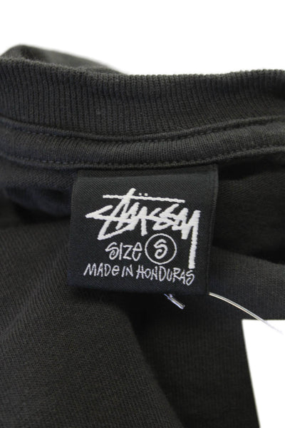Stussy Mens T-Shirt Black Graphic Cotton Crew Neck Short Sleeve Size S