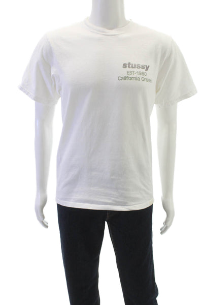 Stussy Unisex Adults White California Graphic T-Shirt 100% Cotton Size S