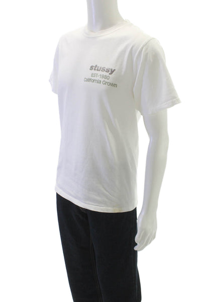 Stussy Unisex Adults White California Graphic T-Shirt 100% Cotton Size S