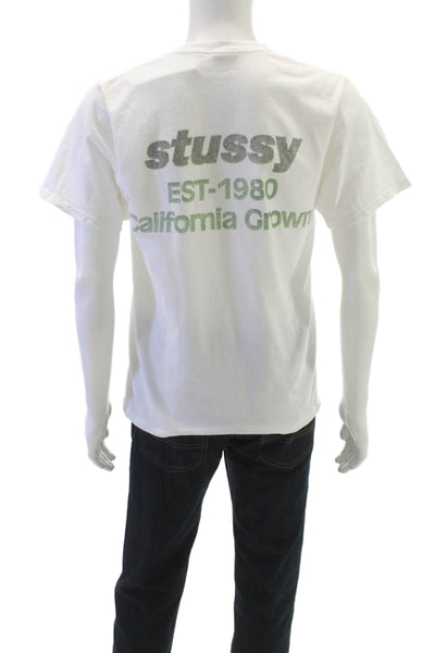 Stussy Unisex Adults White California Graphic T-Shirt 100% Cotton Size S