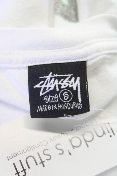 Stussy Unisex Adults White California Graphic T-Shirt 100% Cotton Size S