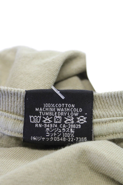 Stussy Mens T-Shirt Beige 100% Cotton Crew Neck Short Sleeve Size S