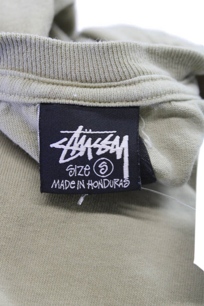 Stussy Mens T-Shirt Beige 100% Cotton Crew Neck Short Sleeve Size S