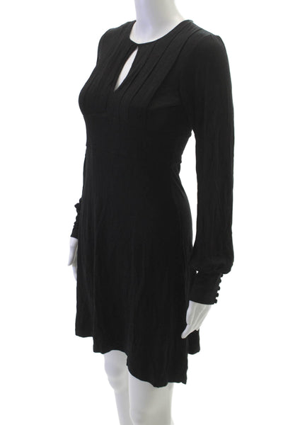 Free People Womens A-Line Short Black Bohemian Dress Long Sleeve Size 2