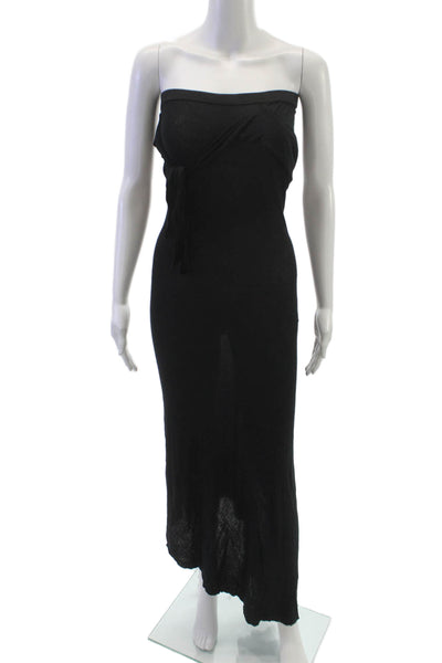 Rick Owens Lilies Womens Maxi Dress Black Rayon Halter Neck Size S