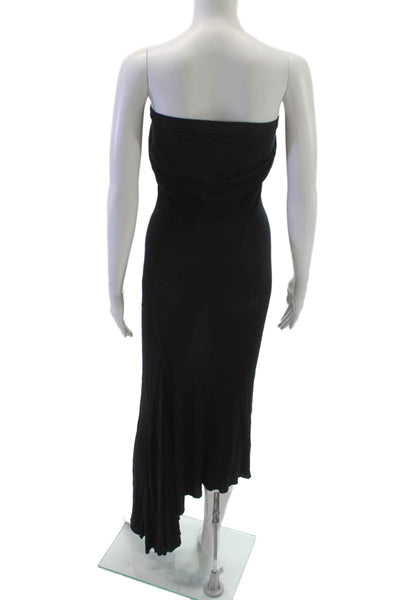 Rick Owens Lilies Womens Maxi Dress Black Rayon Halter Neck Size S