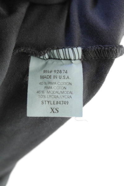 Splendid Women Wrap Dress Gray V Neck Short Sleeve Pima Cotton Size XS