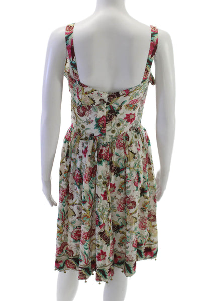 Plenty by Tracy Reese Womens Fit & Flare Silk Floral V Neck Dress Size 4