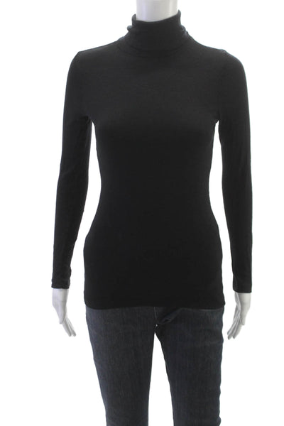 Splendid Womens Black Turtleneck Long Sleeve Basic T-Shirt Size XS