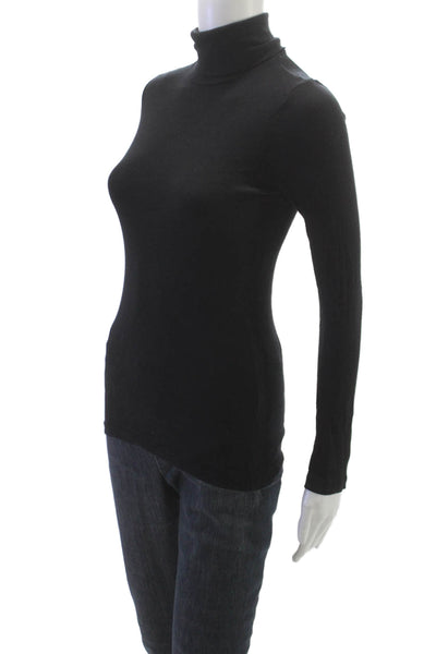 Splendid Womens Black Turtleneck Long Sleeve Basic T-Shirt Size XS