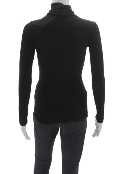 Splendid Womens Black Turtleneck Long Sleeve Basic T-Shirt Size XS