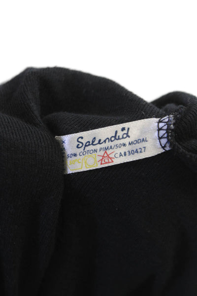 Splendid Womens Black Turtleneck Long Sleeve Basic T-Shirt Size XS