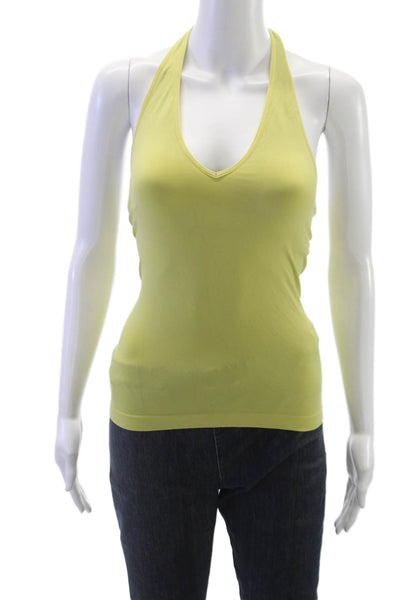 BCBGMAXAZRIA Women Green Halter Sleeveless Basic Tank Pullover Size XS