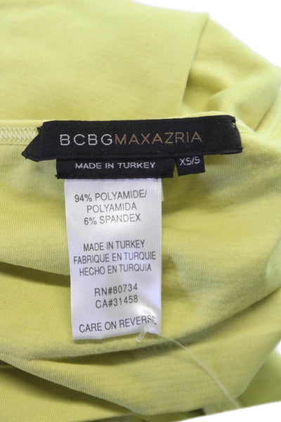 BCBGMAXAZRIA Women Green Halter Sleeveless Basic Tank Pullover Size XS