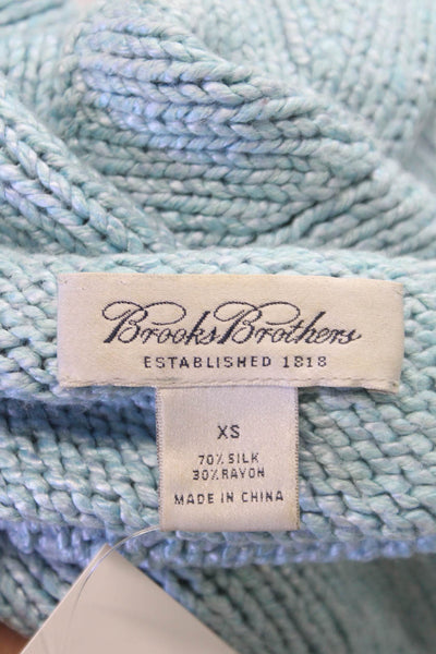 Brooks Brothers Womens Blue Silk Blend Sleeveless Tank Round Neck Size XS