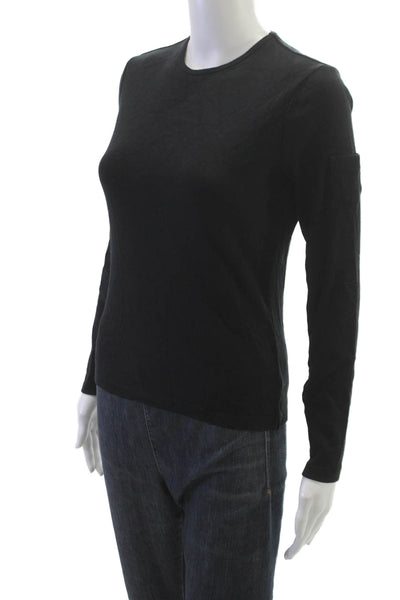 Lauren Ralph Lauren Women Black Long Sleeve Crew Neck T-Shirt Size XS