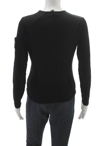 Lauren Ralph Lauren Women Black Long Sleeve Crew Neck T-Shirt Size XS