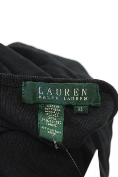 Lauren Ralph Lauren Women Black Long Sleeve Crew Neck T-Shirt Size XS