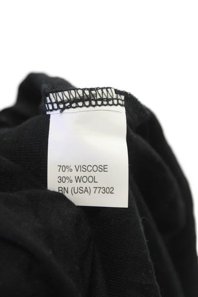 Zara Women Black Turtleneck Basic T-Shirt Long Sleeve Viscose Size M