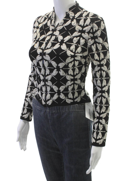 Angela Missoni Women Basic Jacket Black Geometric Viscose Zip Size S
