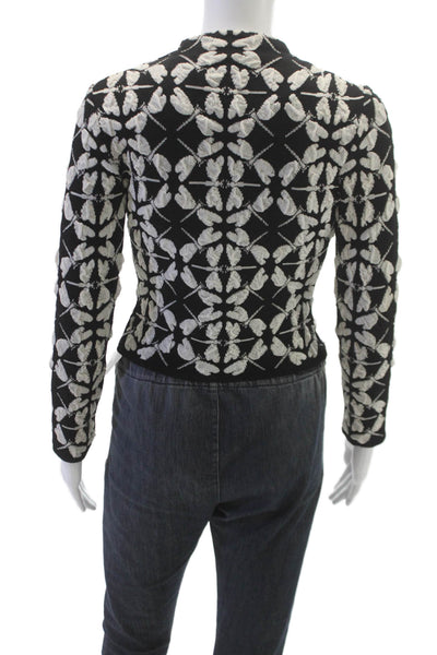 Angela Missoni Women Basic Jacket Black Geometric Viscose Zip Size S