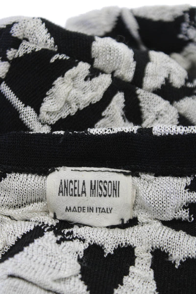 Angela Missoni Women Basic Jacket Black Geometric Viscose Zip Size S