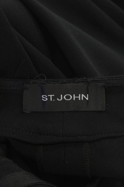 St. John Women Dress Pants Black Polyester Blend Zip Size 12