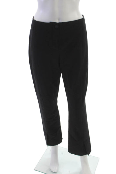 Ted Baker London Womens Cropped Black Cotton Button Pants Size 4