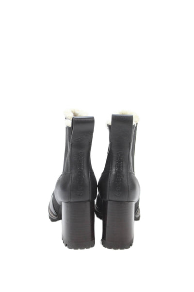 See by Chloe Womens Leather Stretch Inset Ankle Boots Black Size 39 9