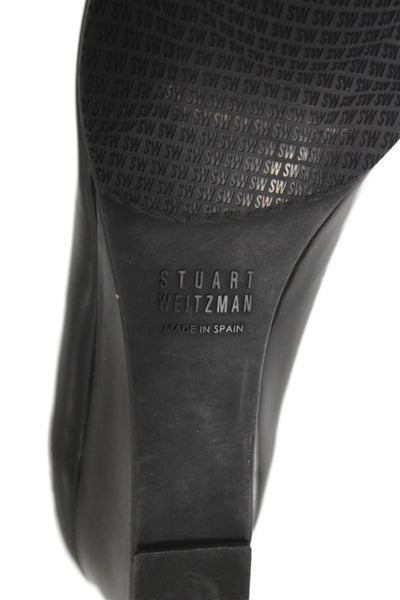 Stuart Weitzman Womens Patent Leather Bow Low Wedge Pumps Black Size 7.5 Narrow