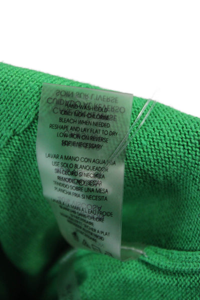 Calvin Klein Women Pullover Crew Neck Long Sleeve Green Cotton Viscose Size L