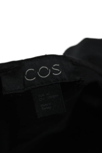 COS Womens Jumpsuit Black Short Sleeve Zip Round Neck Size 42