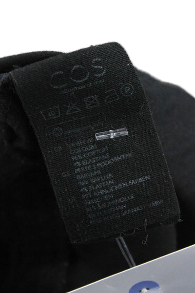 COS Womens Jumpsuit Black Short Sleeve Zip Round Neck Size 42