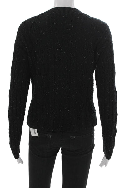 Margaret OLeary Womens Cardigan Black V Neck Cotton Size XS