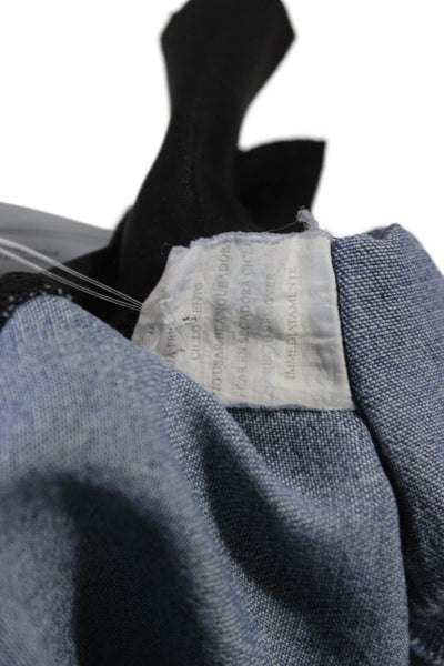 Aquarius Cocktail Women Denim Collared Sleeveless Button Up Blouse Size S
