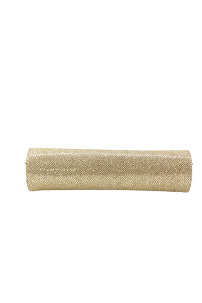 Jimmy Choo Womens Metallic Structured Clutch Gold