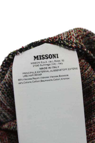 Missoni Womens Shift Dress Multicolor Boat Neck Long Sleeve Short Size 40