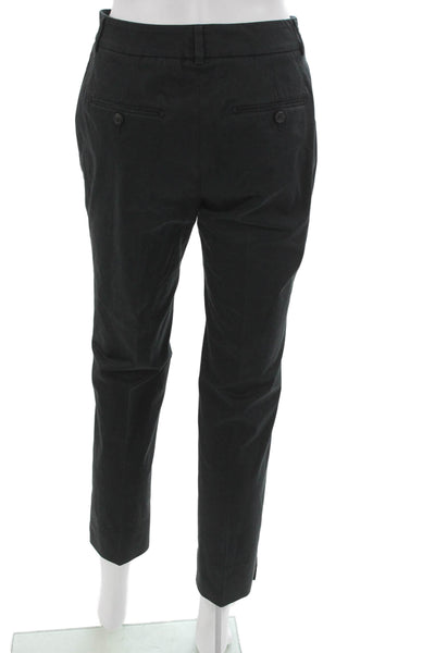 Peserico Women Ankle Pants Black Cotton Blend Zip Size 40