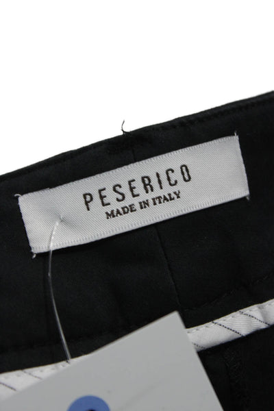 Peserico Women Ankle Pants Black Cotton Blend Zip Size 40