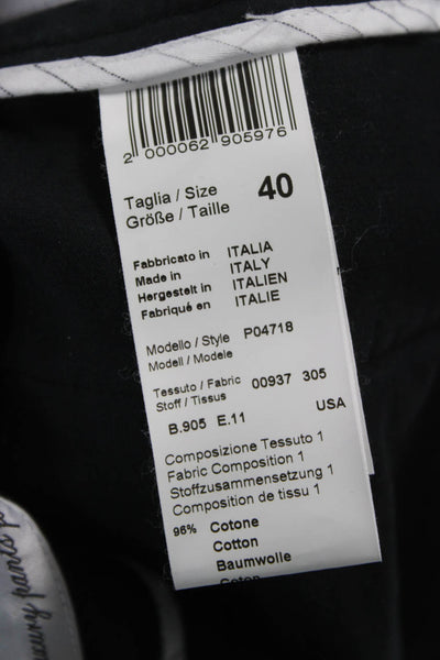 Peserico Women Ankle Pants Black Cotton Blend Zip Size 40
