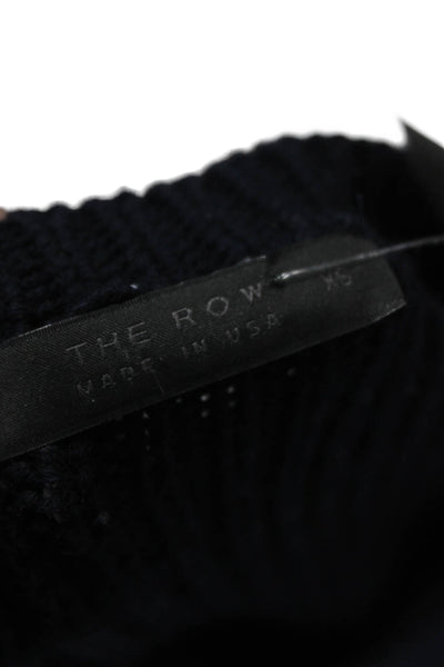 The Row Womens Blue Tunic Sweater 100% Virgin Wool Crewneck Long Sleeve Size XS