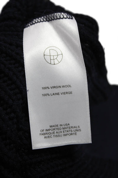 The Row Womens Blue Tunic Sweater 100% Virgin Wool Crewneck Long Sleeve Size XS