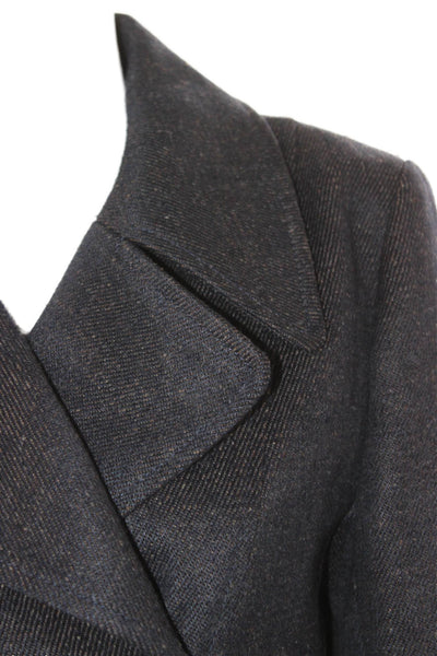 Saint James Womens Pea Coat Blue Wool Button Long Sleeve Size S
