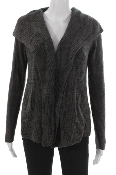 Barefoot Dreams Womens Gray V Neck Cardigan Nylon Long Sleeve Size S