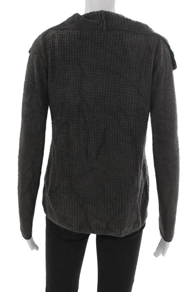 Barefoot Dreams Womens Gray V Neck Cardigan Nylon Long Sleeve Size S