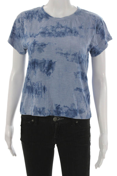Pilcro and the Letterpress Anthropologie Womens Blue Tie Dye Cotton Tee Size XS