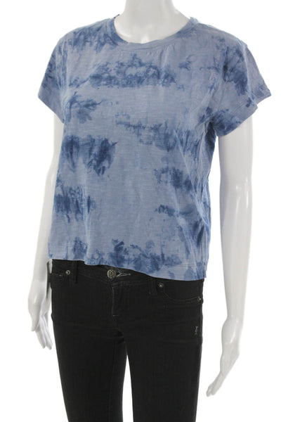 Pilcro and the Letterpress Anthropologie Womens Blue Tie Dye Cotton Tee Size XS