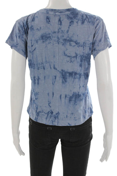 Pilcro and the Letterpress Anthropologie Womens Blue Tie Dye Cotton Tee Size XS